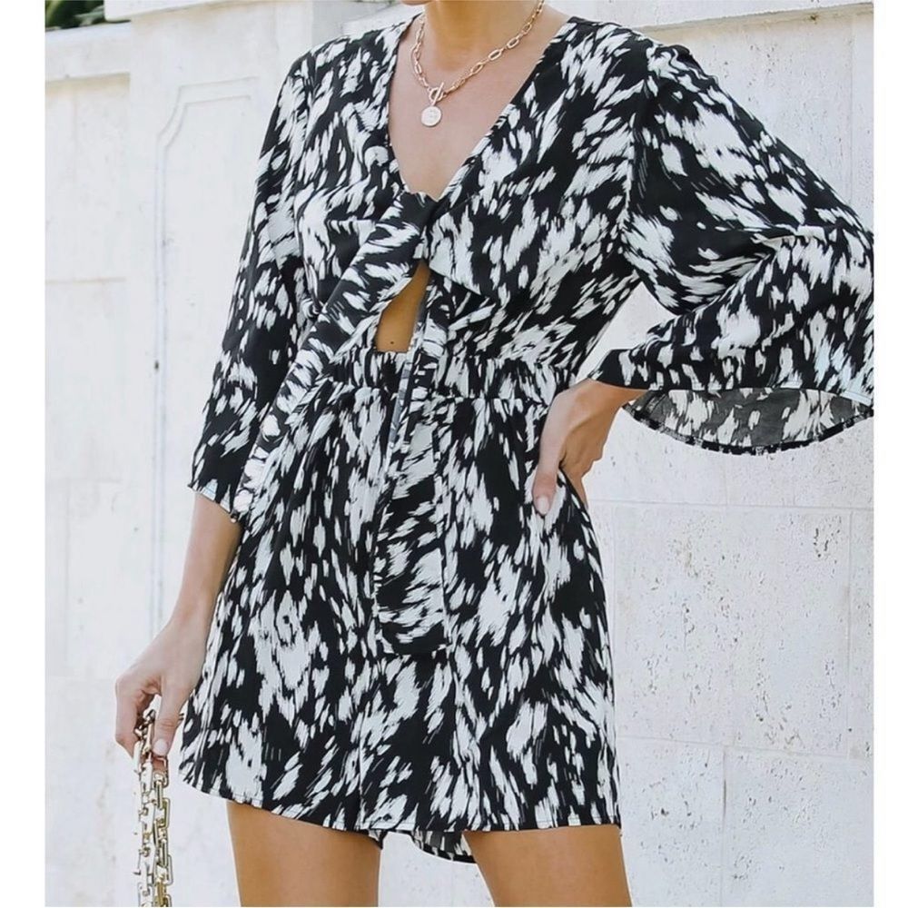 Linden Printed Front Tie Romper